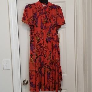 Annette Lepore Dress Terracotta Print Size 4